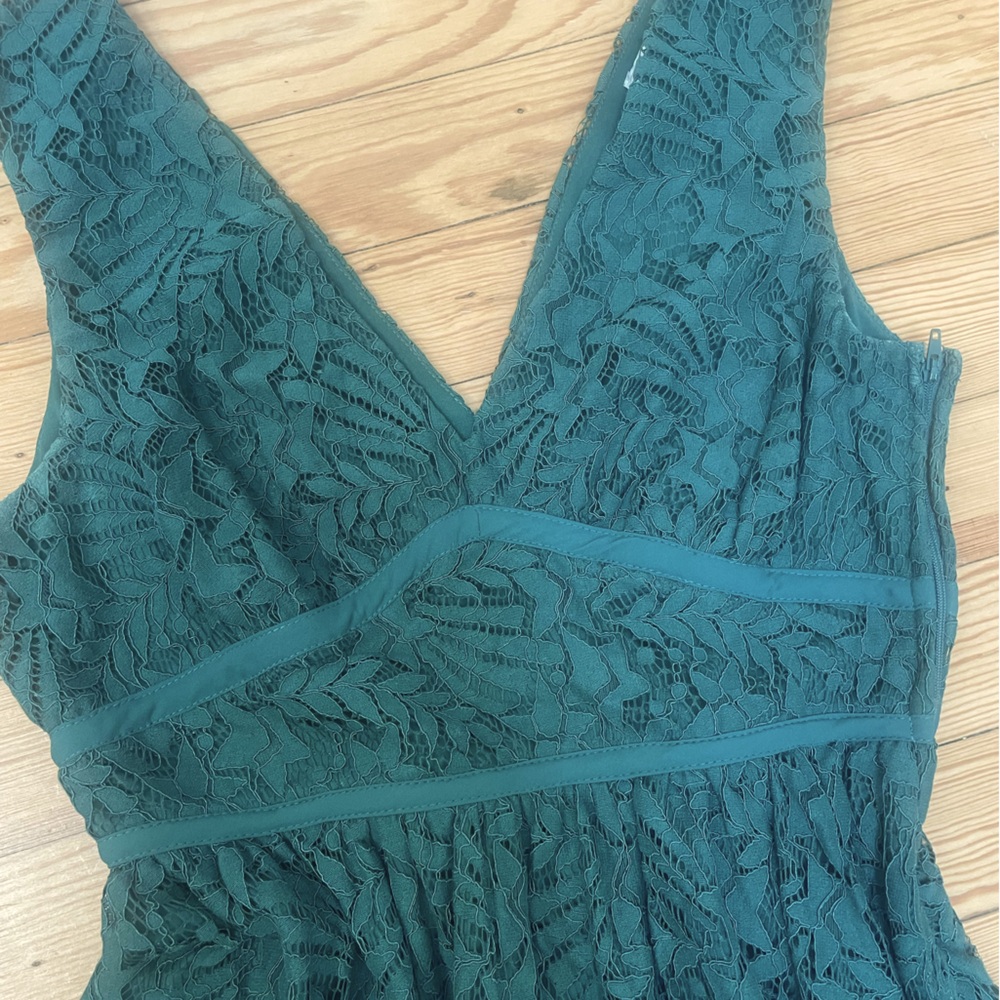 Green Lace Midi Dress